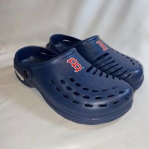 Boston Red Sox MLB Mens Navy Blue Clog Shoes Slip On Sandals Size L 11-12